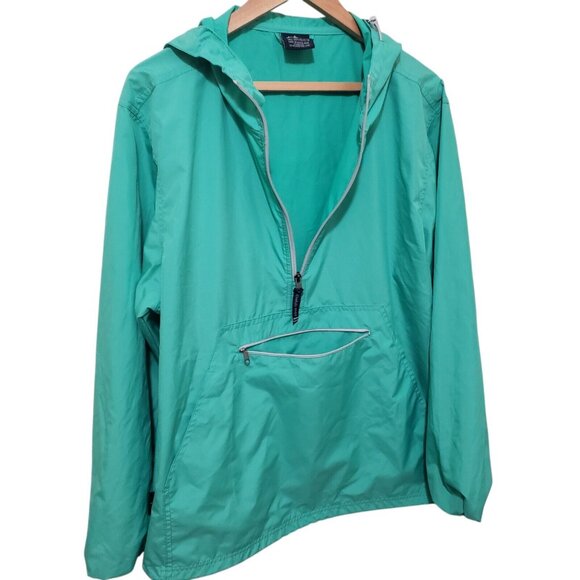 Charles River Mens Windbreaker Jacket Size L Pack & Go Zip Hooded Pullover Mint - Picture 5 of 9